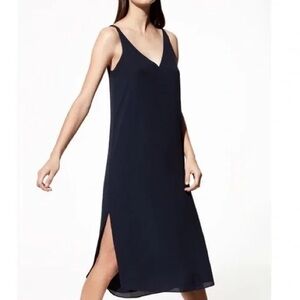 Aritzia Babaton Jeremy Midi Slip Dress Navy Blue Size XS